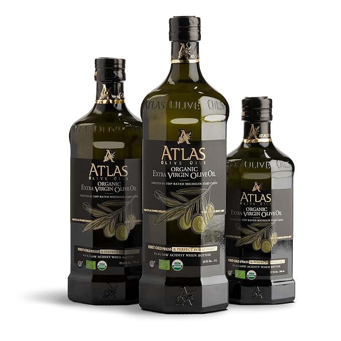 Atlas 1 LT Cold Press Extra Virgin Olive Oil in Glass Bottle, Polyphenol Rich from Morocco | Newly