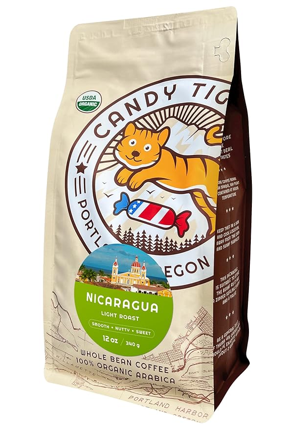 Whole Bean Coffee - Organic - Low Acid - Light Roast - Single Origin - 100% Arabica - Nicaraguan