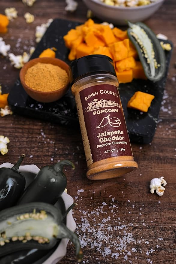 Amish Country Popcorn | 4 Pack Seasoning Bundle | Buffalo, Garlic Parmesan, Jalepeno Cheddar, Dill