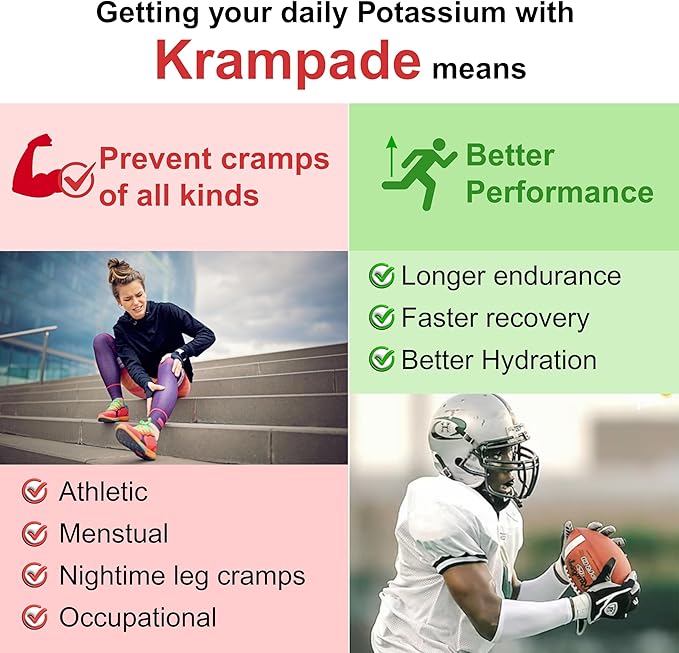 Electrolytes Powder Potassium Powder Supplement - 2000 mg Potassium | Keto Friendly | Cramp Relief