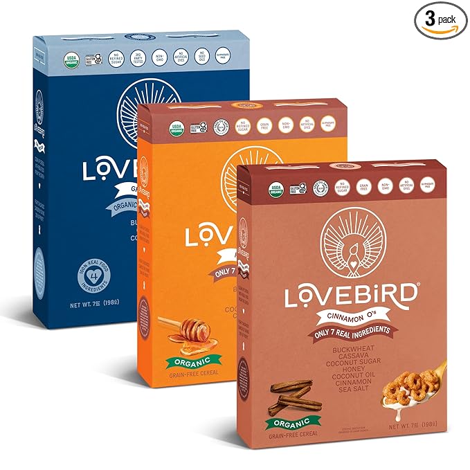 Lovebird Healthy Cereal That Actually Tastes Good - Organic & 100% Real Food, No Refined Sugar &
