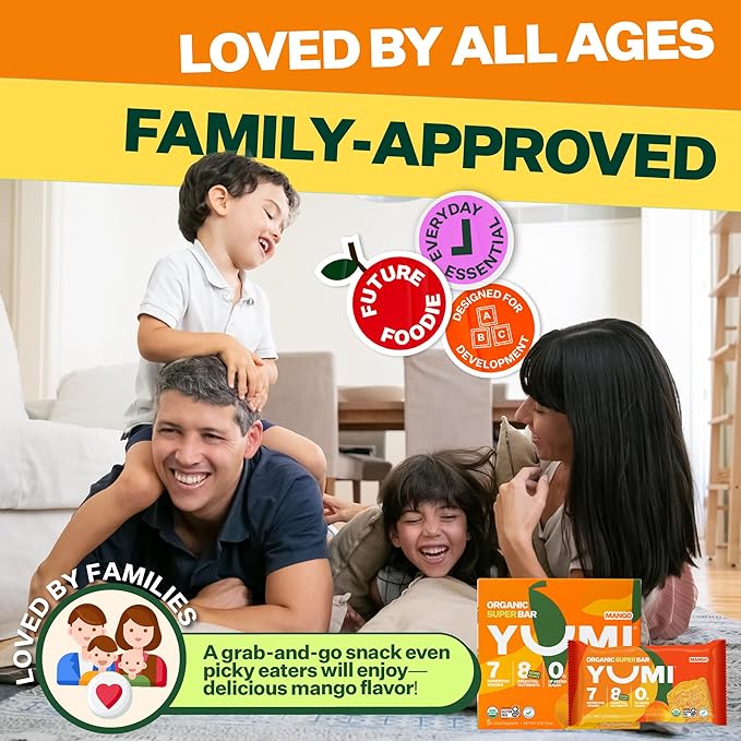 YUMI Organic Breakfast Superbar, Gluten-Free, No Added Sugar, 7+ Vegetables, Soft-Baked Crust