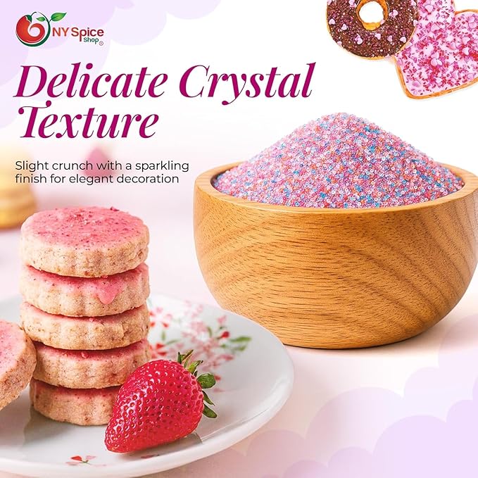 NY Spice Shop Rainbow Sanding Sugar - 4 Ounce Sweet Colorful Edible Sprinkles For Candy Dish