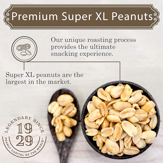 Virginia Diner Salted Virginia Peanuts - XL Gourmet Peanuts Non-GMO, Preservative Free Gifts from