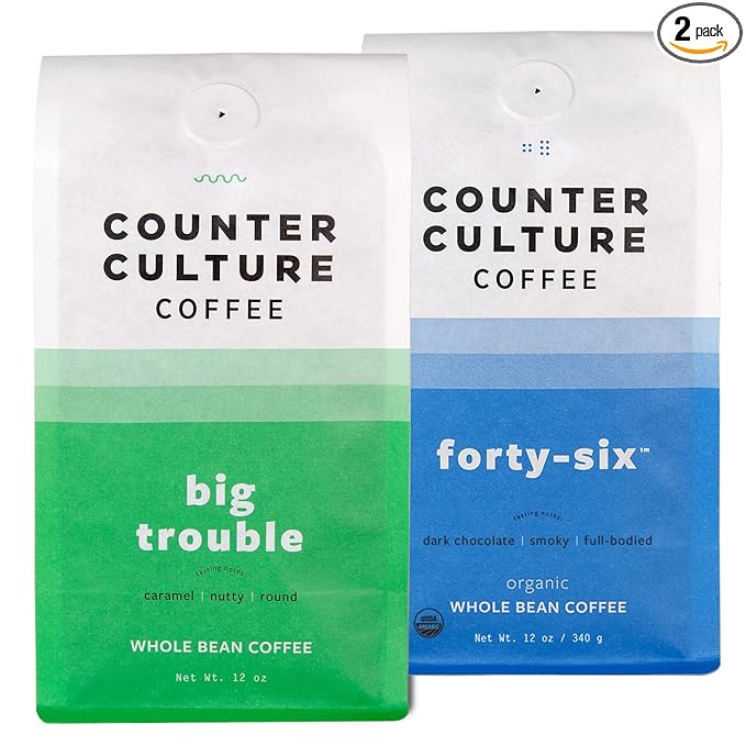 Counter Culture Coffee - Whole Bean Coffee - Multi-Pack - One 12oz Bag of Each (Big Trouble and