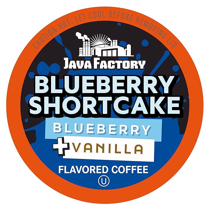 Java Factory Coffee Pods Blueberry Flavored Coffee for Keurig K-Cup Brewers, Blueberry Shortcake