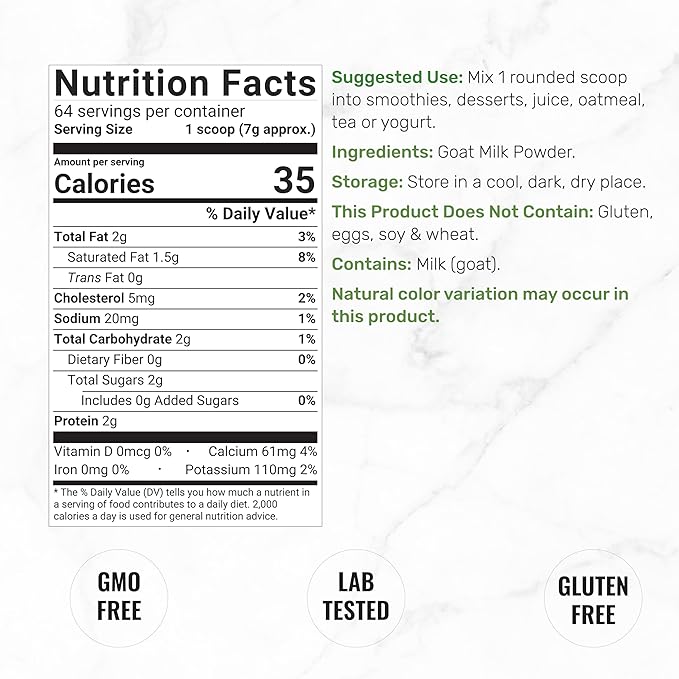 Goat Milk Powder, 1lb – Natural Grass Fed Source from Australia – Farm Direct – Easy to Digest