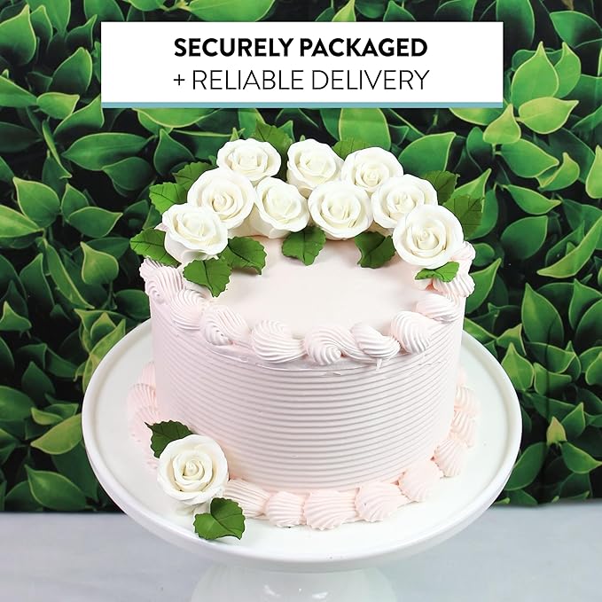 Global Sugar Art Premium Edible Roses, White, Unwired, Medium 1.5 inches, 12 Count by Chef Alan