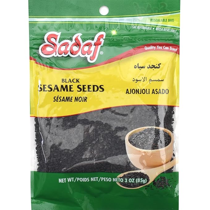Sadaf Black Sesame Seeds - Sesame Seeds for Cooking and Food Flavoring - Spice Mediterranean