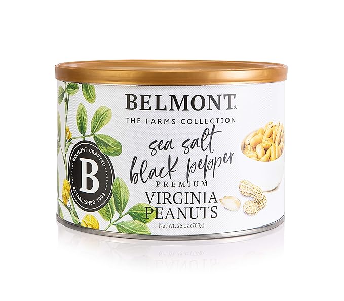 Belmont Peanuts Gourmet Sea Salt and Black Pepper Flavored Virginia Peanuts, 25 oz (1 Pack) ??Only