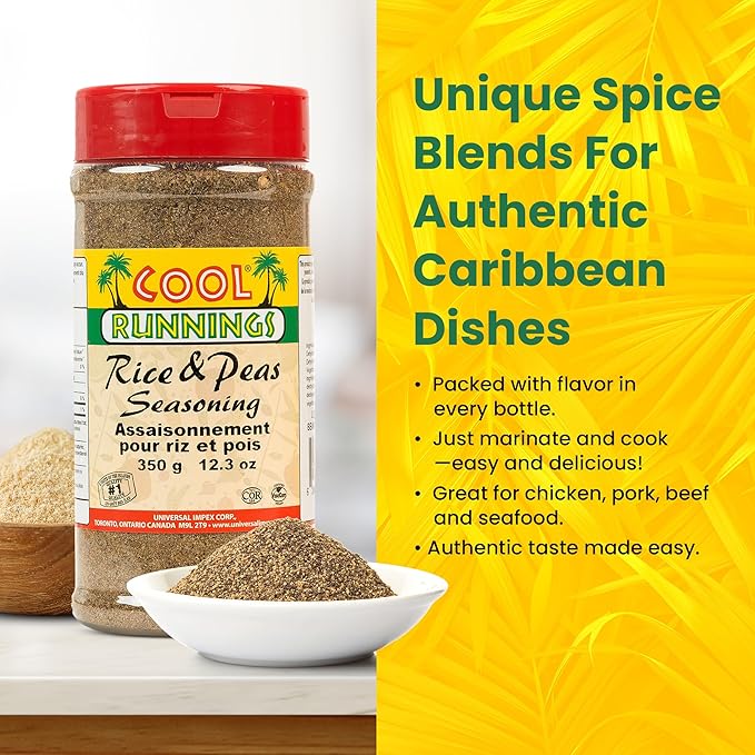 Cool Runnings Rice & Peas Seasoning, 350g - Traditional Jamaican Spice Blend for Authentic Rice and