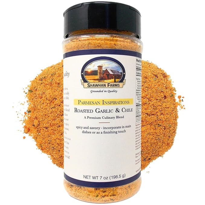 Shawhan Farms Gourmet Parmesan Inspirations Imported Calabrian Chile Roasted Garlic Seasoning
