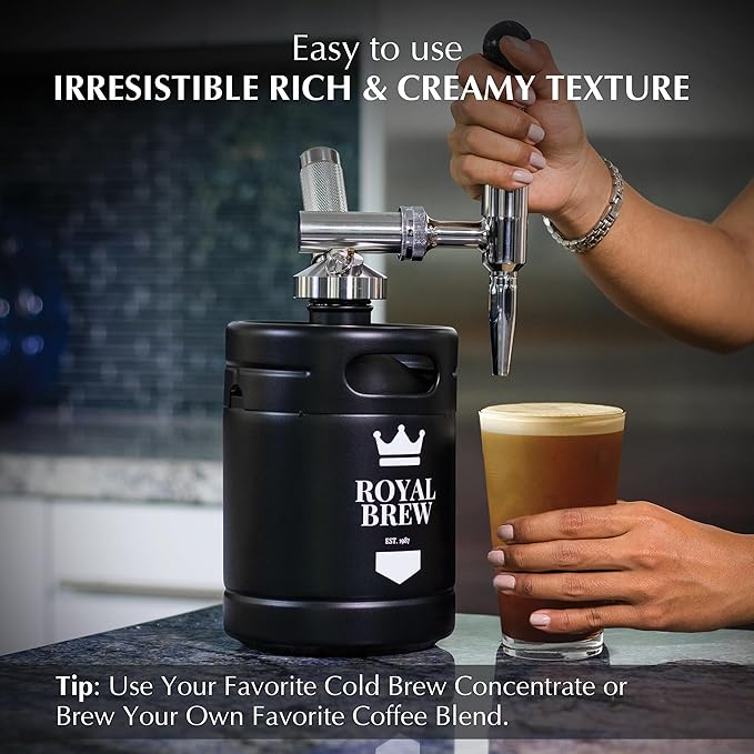 The Original Royal Brew Nitro Cold Brew Coffee Maker - Gift for Coffee Lovers - 64 oz Home Keg