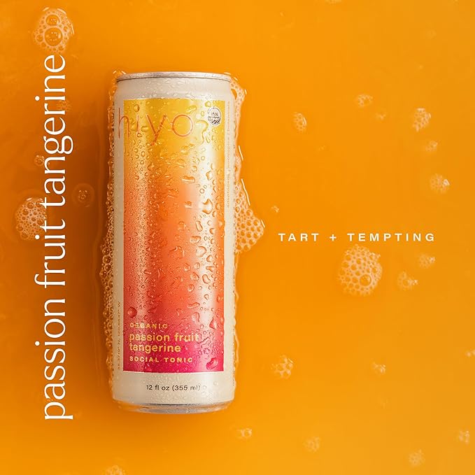 Hiyo Organic Social Tonic- Passion Fruit Tangerine, 12 Pack ??N.A. Functional Seltzer, Sparkling
