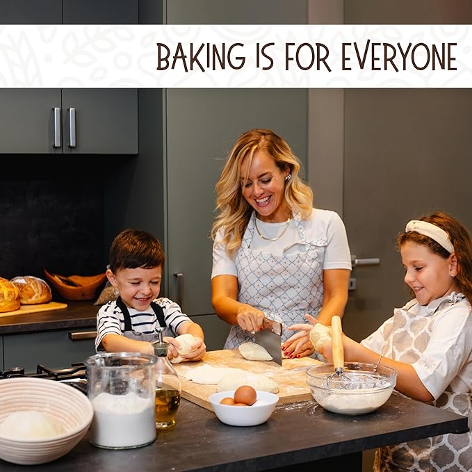 Superbaking 9' Round Banneton Bread Proofing Basket Gift Set??Sourdough Starter Kit for Crusty