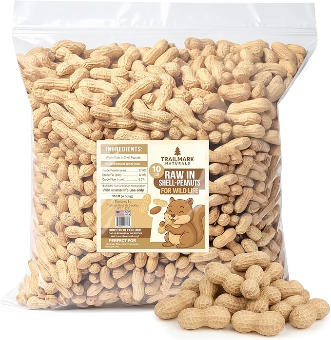 10 LB - Raw Peanuts For Squirrels, Raw In Shell Peanuts For Birds and Wildlife- Squirrel Food, Wild