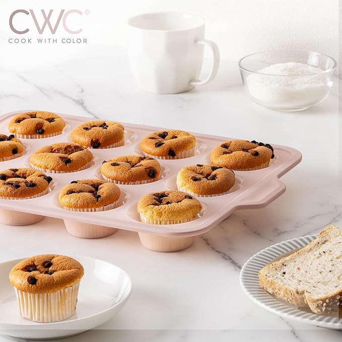 COOK WITH COLOR 17 Pc. Silicone Baking Pan Set - Non-Stick & Easy Clean Silicone Muffin Pans for