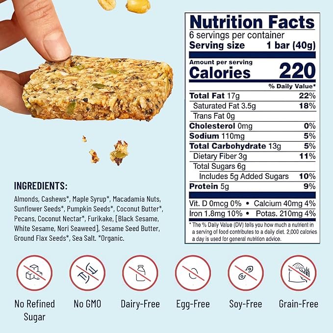 YES Bar ??Black Sesame Sea Salt ??Plant Based Protein, Decadent Snack Bar ??Vegan, Paleo, Gluten