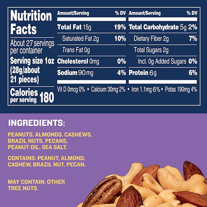 Planters Mixed Nuts Jar, 27 Ounce