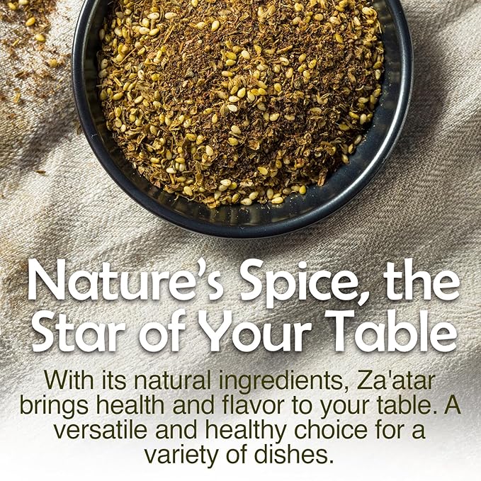 Za'atar Seasoning 7 Oz | Mediterranean Spice Blend | Natural Zaatar Spice Mix with Marjoram