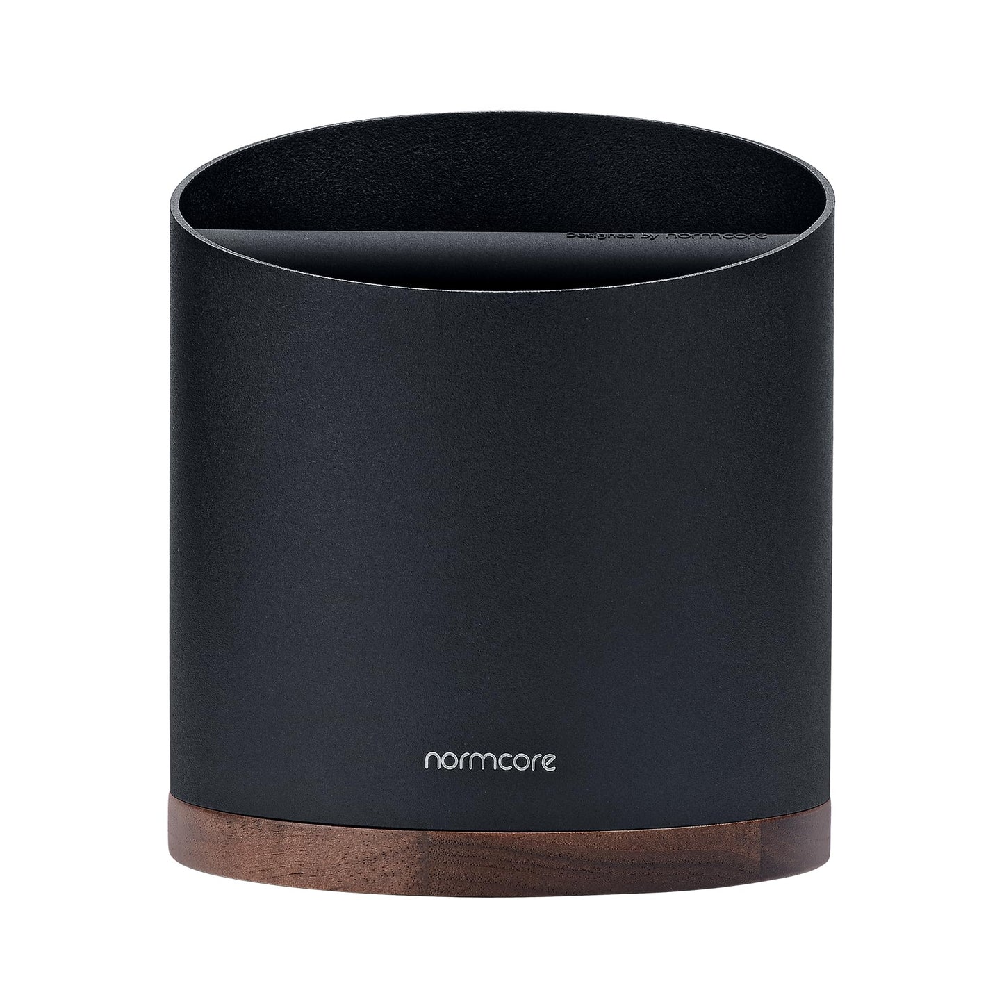 Normcore Espresso Knock Box, 1L Capacity Holds 20-25 Espresso Pucks, Stainless Steel with Walnut