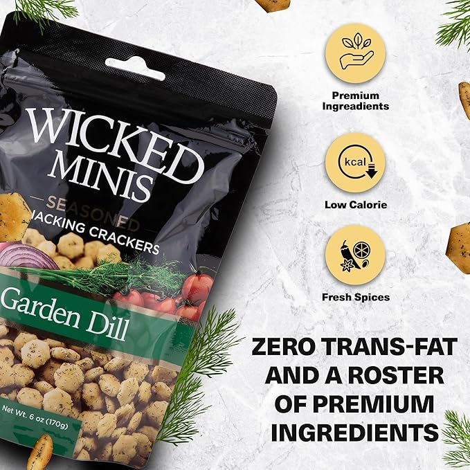 Wicked Minis Soup & Oyster Crackers - Saltine & Salted Flavored Mini Puffed Soup, Savory Snacking