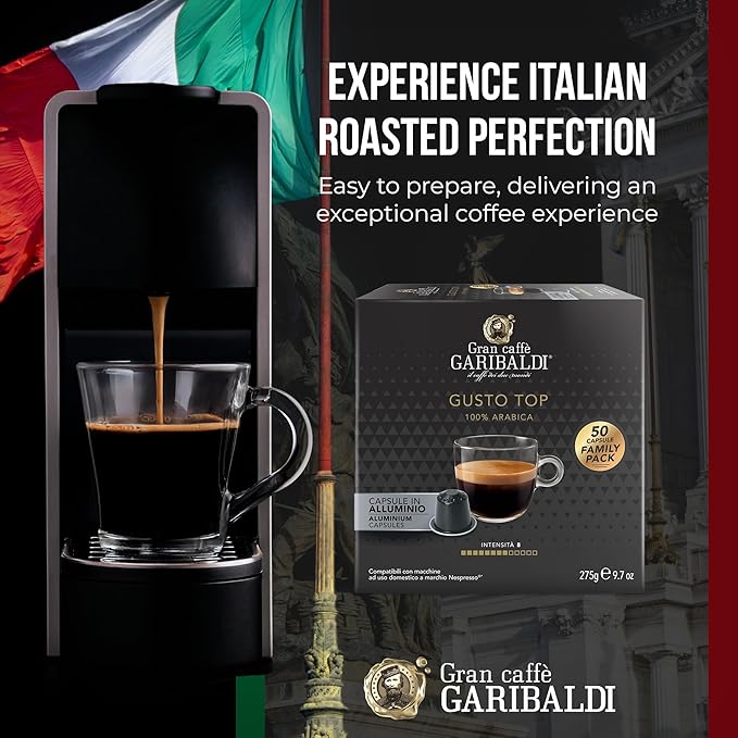Gran Caffè Garibaldi Espresso Pods, Italian Roasted Compatible Nespresso Original Line Machines