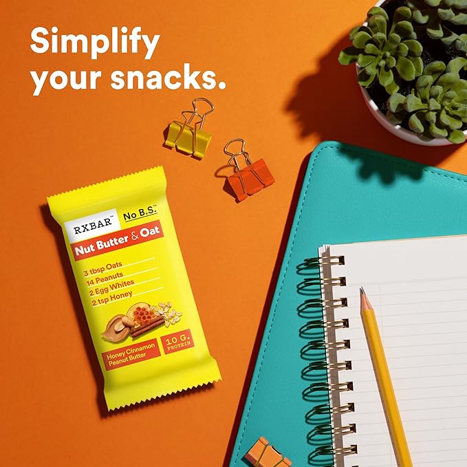 RXBAR Nut Butter and Oat Protein Bars, Protein Snacks, Snack Bars, Honey Cinnamon Peanut Butter