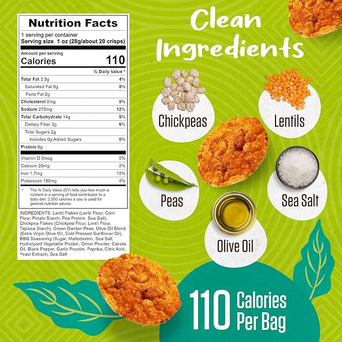 PeaKaPop Veggie Chips ??Plant-Based, Healthy Veggie Crisps with Pea, Lentil & Chickpea Protein