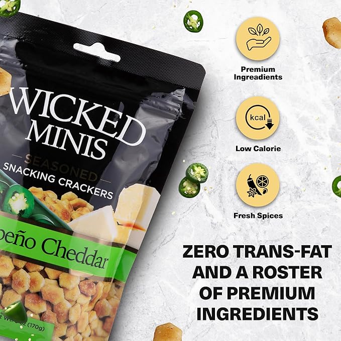 Wicked Minis Soup & Oyster Crackers - Saltine & Salted Flavored Mini Puffed Soup, Savory Snacking