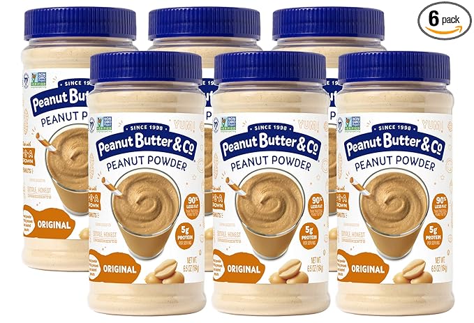 Peanut Butter & Co. Powdered Peanut Butter, Non-GMO, Gluten Free, Vegan, Original, 6.5 Ounce Jars