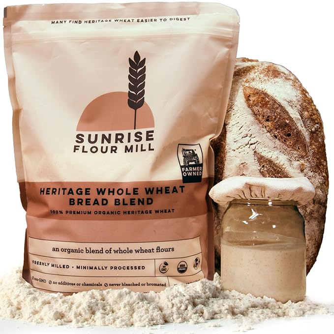 Sunrise Flour Mill Heritage Whole Wheat Bread Blend - 2 lb | USDA Organic All Purpose Flour