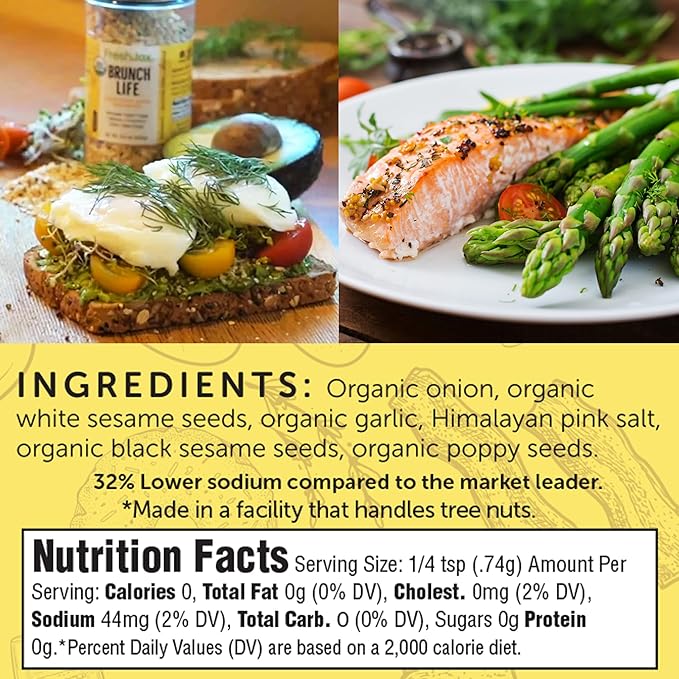 FreshJax Organic Everything Bagel Seasoning ??Low Sodium Brunch Life 5.3 oz Large Bottle |