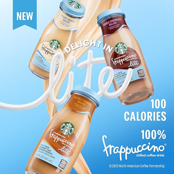 Starbucks Frappuccino Lite, Chocolate Gelato, 9.5 Fl Oz Bottles (Pack of 12)
