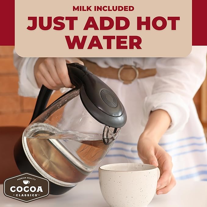 Cocoa Classics Raspberry Cocoa Mix, Hot Chocolate, Made with Nonfat Milk, Just Add Hot Water, Make