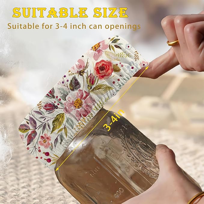 Vintage Romantic Floral Sourdough Starter Cloth Covers Jars, Or Kombucha Kefir Fermentation Cheese