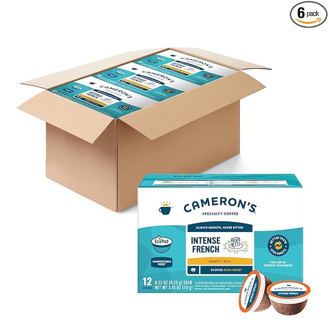 Cameron's Coffee Single Serve Pods, Intense French, 12 Count (Pack of 6)