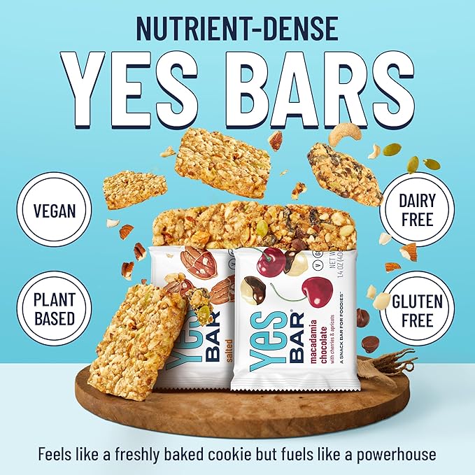 The YES Bar ??Six Flavor Variety Pack ??Plant Based Protein, Decadent Snack Bar ??Vegan, Paleo