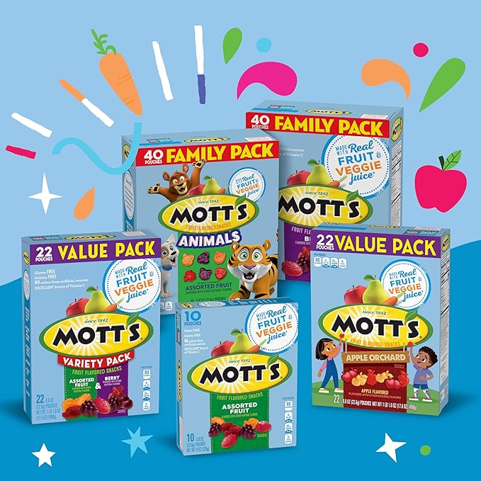 Mott's Fruit Flavored Snacks, Halloween Treats, Animals Assorted Fruit, Gluten Free Snack, Family