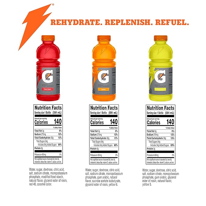 Gatorade Thirst Quencher Sports Drink, Variety Pack, 20oz Bottles, 12 Pack, Electrolytes for