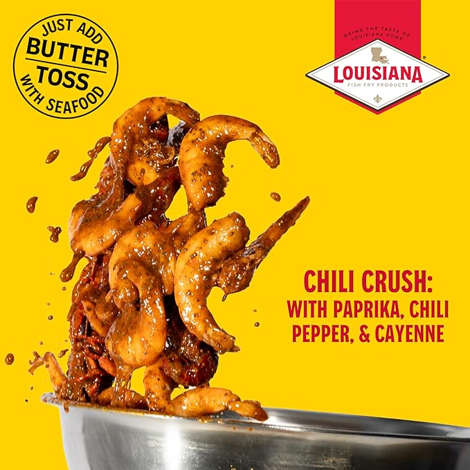 Louisiana Fish Fry Cajun Drip Chili Crush Butter Seasoning Mix - Seasoned Butter Sauce for Seafood