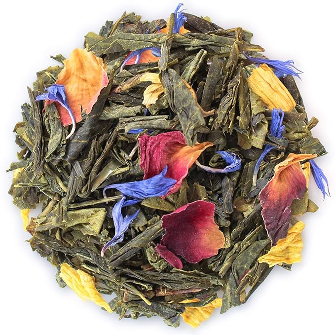 Teabloom Green Tea, Sencha Medley Loose Leaf Tea, Fresh and Floral, Purest Quality Green Tea Leaves