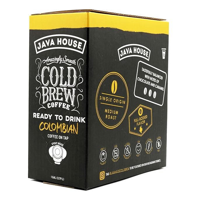 Java House Cold Brew Coffee on Tap – Premium 100% Arabica Medium Roast – Smooth Colombian Flavor