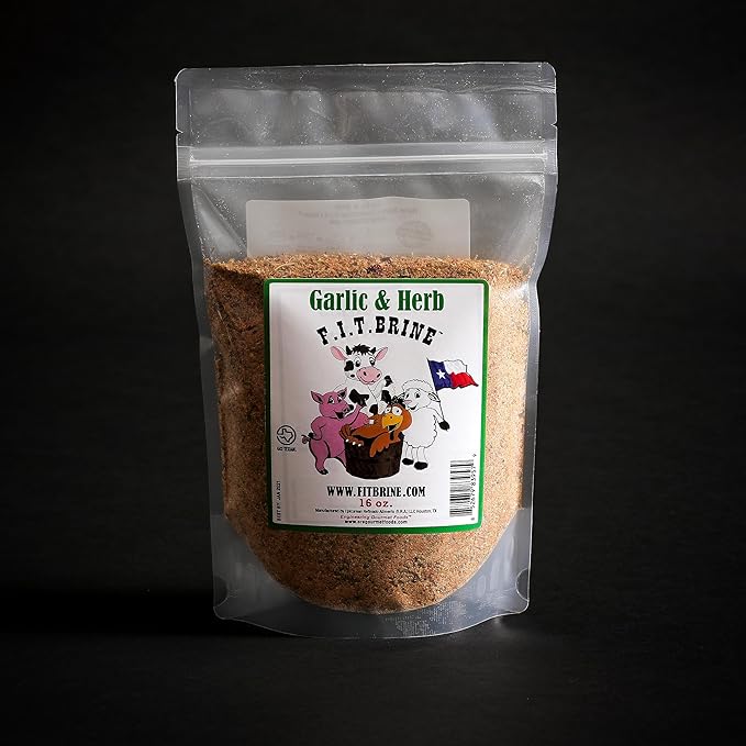FIT Brine - Flavor Infused Tenderizing Brine - Garlic & Herb, 16oz | Meat Tenderizer & Seasoning |