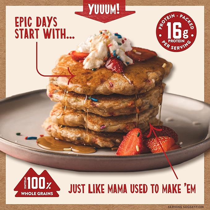 Kodiak Cakes Power Cakes - Protein Pancake Mix & Waffle Mix - 100% Whole Grain- Birthday Cake