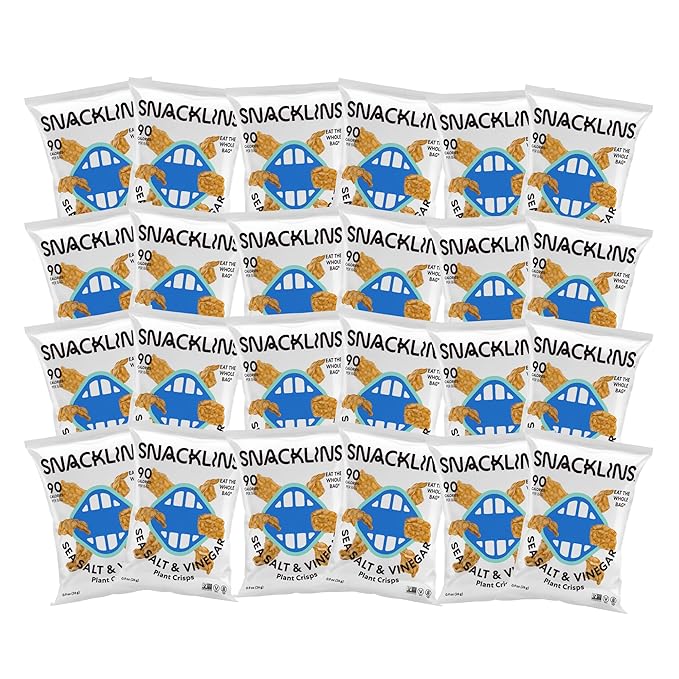 SNACKLINS Plant Based Crisps SEA SALT & VINEGAR - Gluten Free, Grain Free, 100% Kosher, Vegan