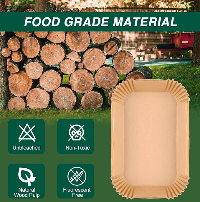 Air Fryer Disposable Paper Liners for Ninja Dual Airfryer Accessories, Non-Stick Parchment