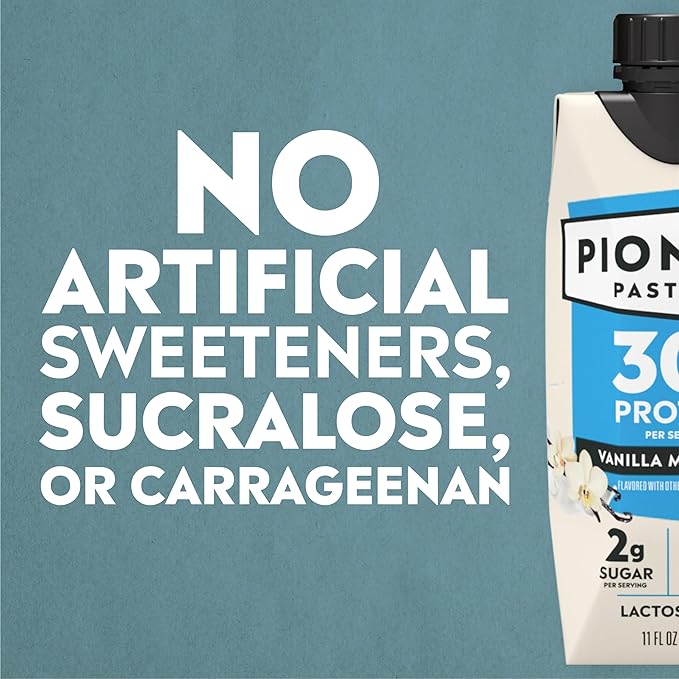 Pioneer Pastures - High Protein A2 Milkshakes - Vanilla - A2 Nutritional Milk, 30g Protein, 2g