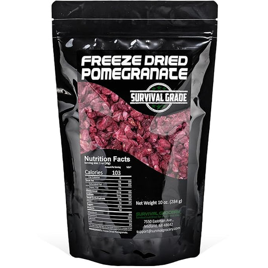 Survival Grocery짰 Freeze Dried Pomegranate Seeds/Arils ??No Sugar Added, No Preservatives, Rich in