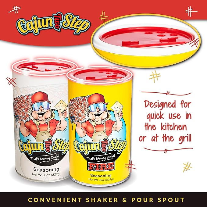 Cajun Two Step - StaleKracker - Variety Bundle - 1 each of Original Seasoning 8oz and Fire